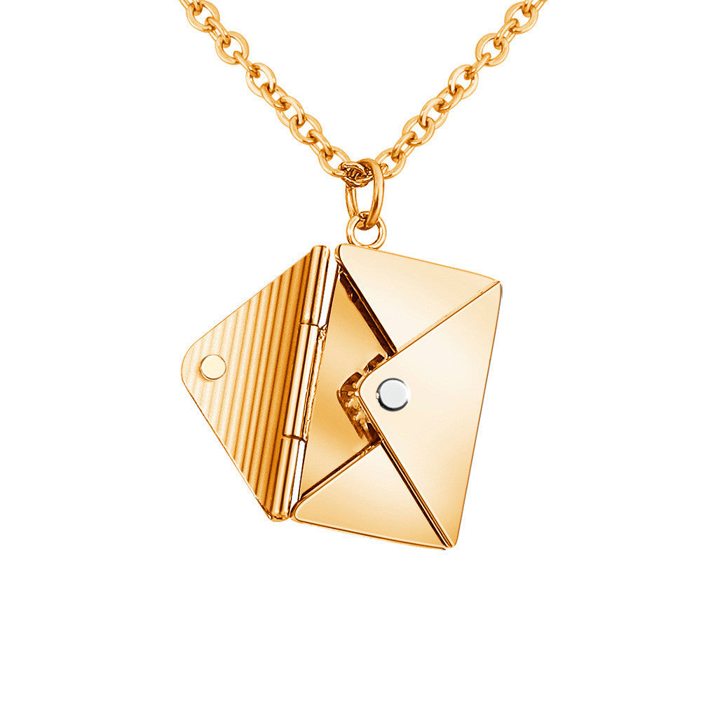 Envelope Letter Pendant Necklace