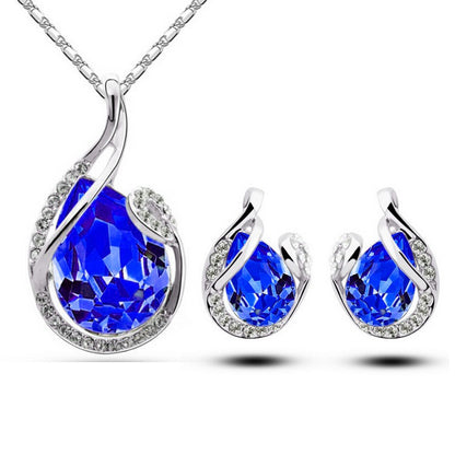 3-Piece Rhinestone Necklace & Earring Set