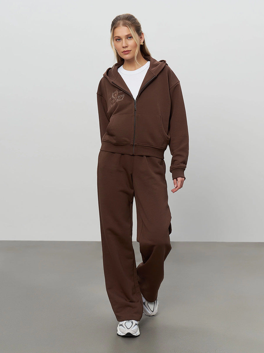 Women's Zipper Sweater Suit Leisure Sports