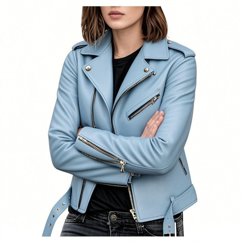 Women’s Short PU Leather Jacket