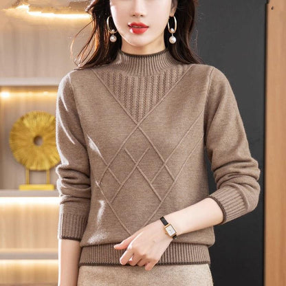 Women's Half Turtleneck Solid Color Sweater