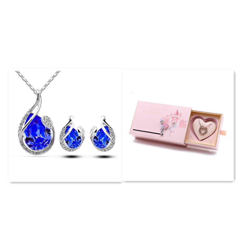 3-Piece Rhinestone Necklace & Earring Set