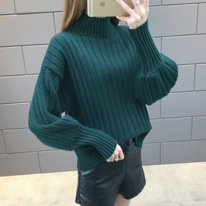 Turtleneck Sweater Spring And Autumn Pullover Loose Winter Knit