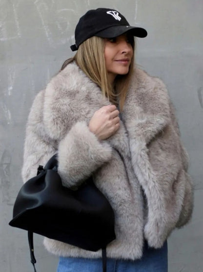 Women’s Winter Plush Fluffy Lapel Jacket