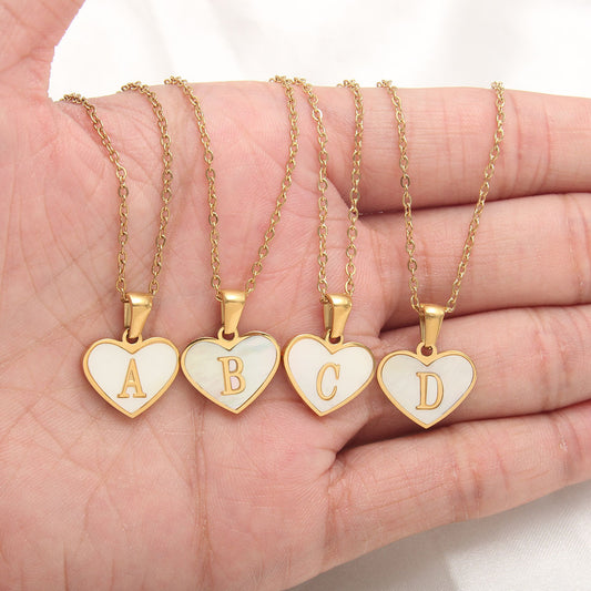 Heart-Shaped Letter Necklace