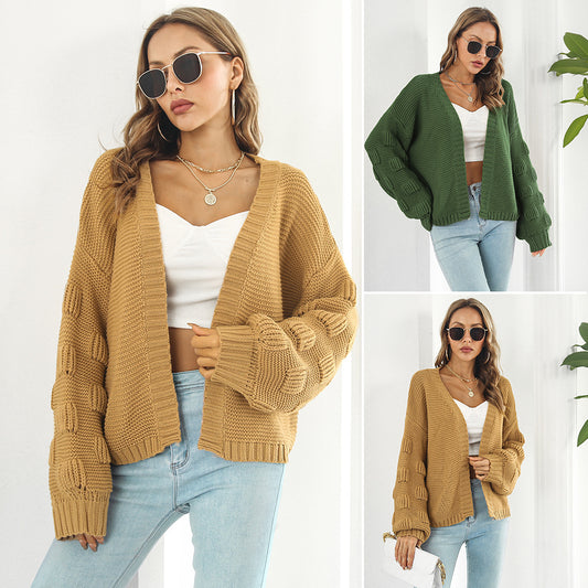 Women’s Puff Sleeve Knit Cardigan