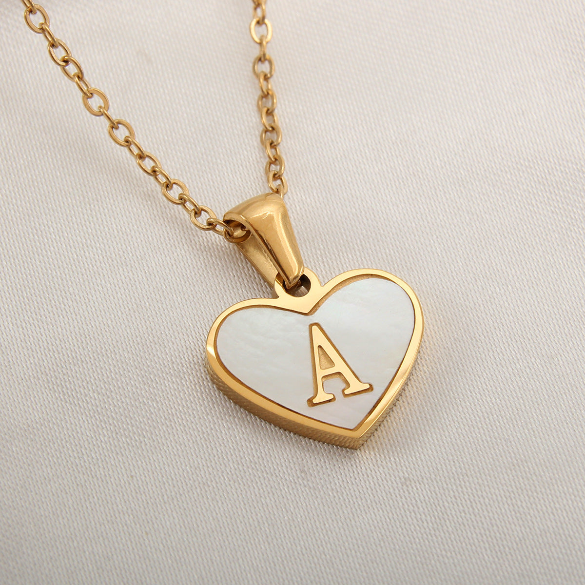Heart-Shaped Letter Necklace