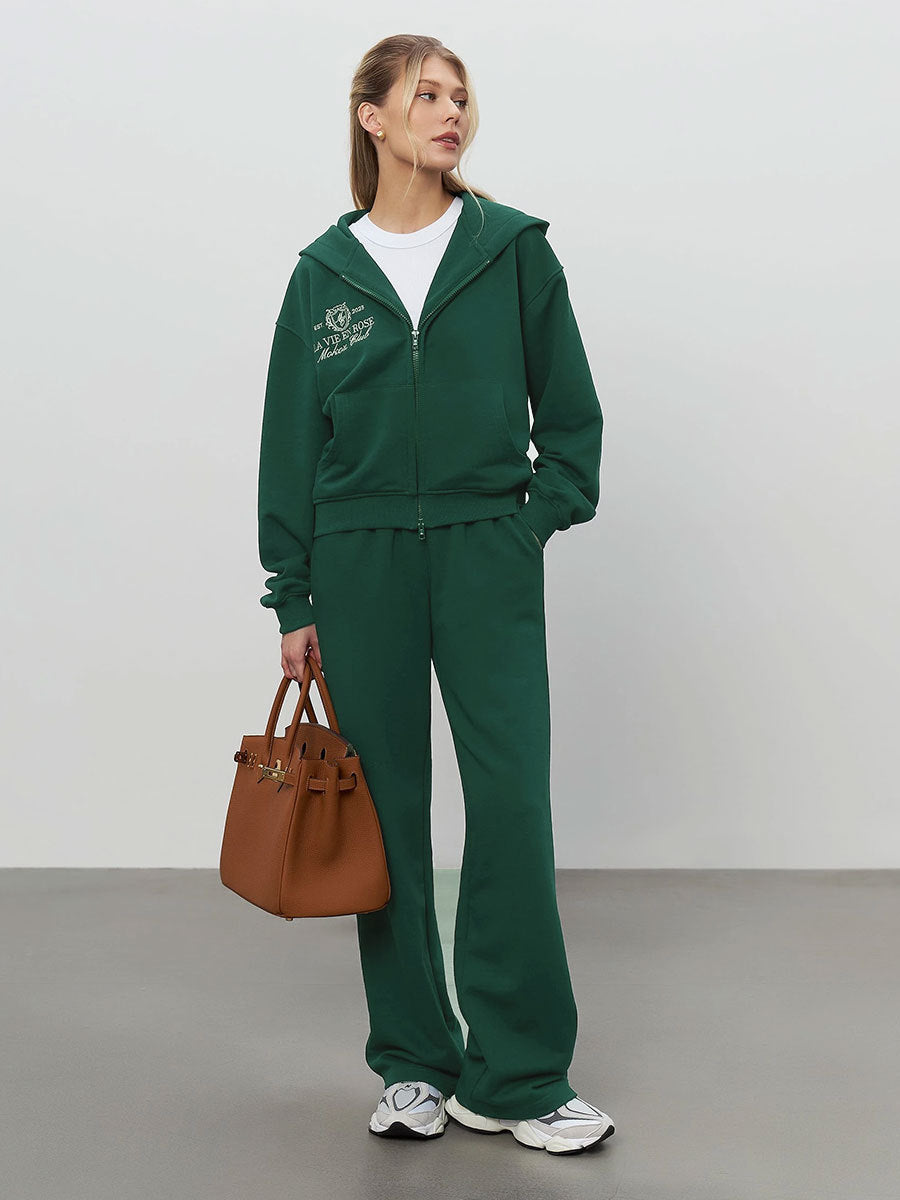 Women's Zipper Sweater Suit Leisure Sports