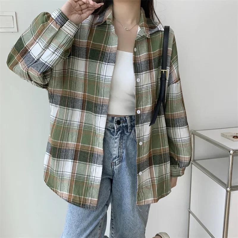 Vintage Plaid Shirt Women