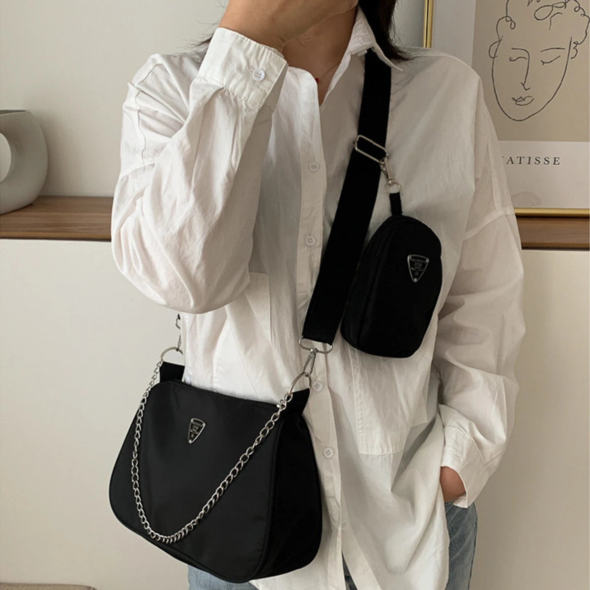 Nylon Crossbody Bag Women
