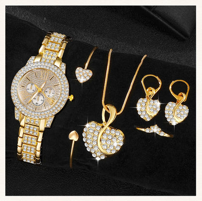 Luxury Gold Watch Jewelry Set