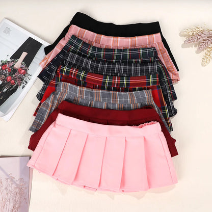 Ultrashort Jk Skirts Plaid Cosplay Costume Skirt Japanese Style Summer Schoolgirl Pleated Skirts Vintage Sexy Clubwear Skirt