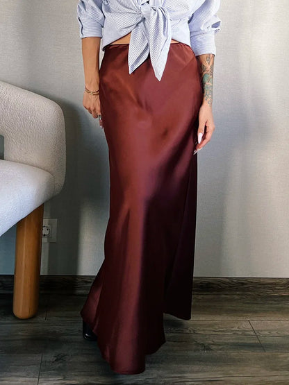 Elegant Satin Maxi Skirt