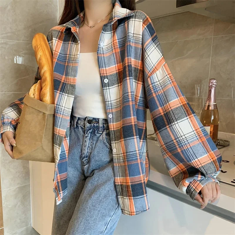 Vintage Plaid Shirt Women