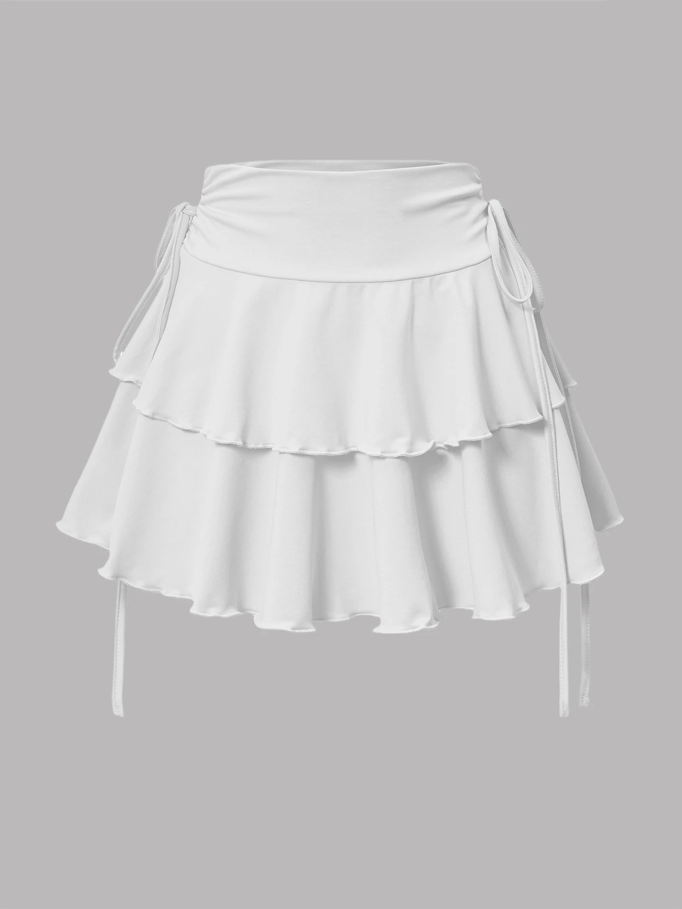 Solid Color High Waist Skirt