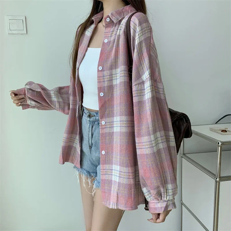 Vintage Plaid Shirt Women