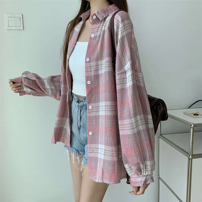 Vintage Plaid Shirt Women