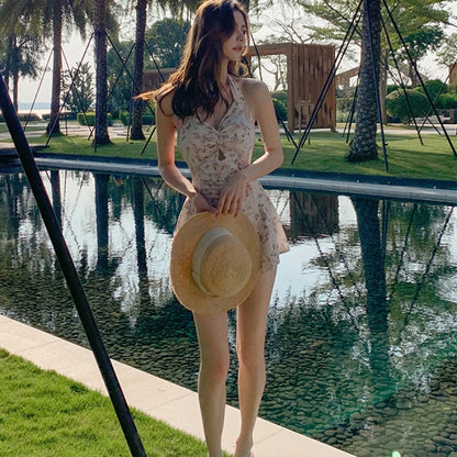 Women’s Cute One-Piece Swimsuit with Hanging Neck