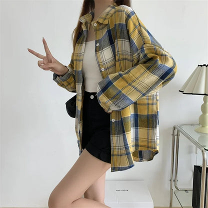 Vintage Plaid Shirt Women