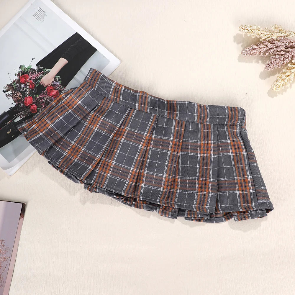 Ultrashort Jk Skirts Plaid Cosplay Costume Skirt Japanese Style Summer Schoolgirl Pleated Skirts Vintage Sexy Clubwear Skirt