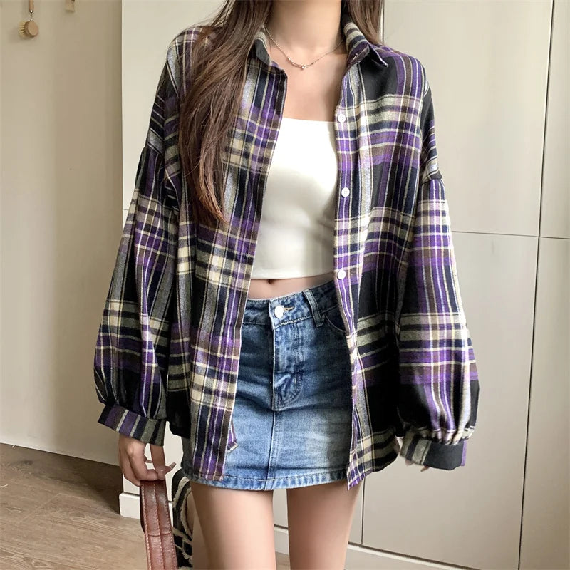 Vintage Plaid Shirt Women