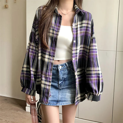 Vintage Plaid Shirt Women
