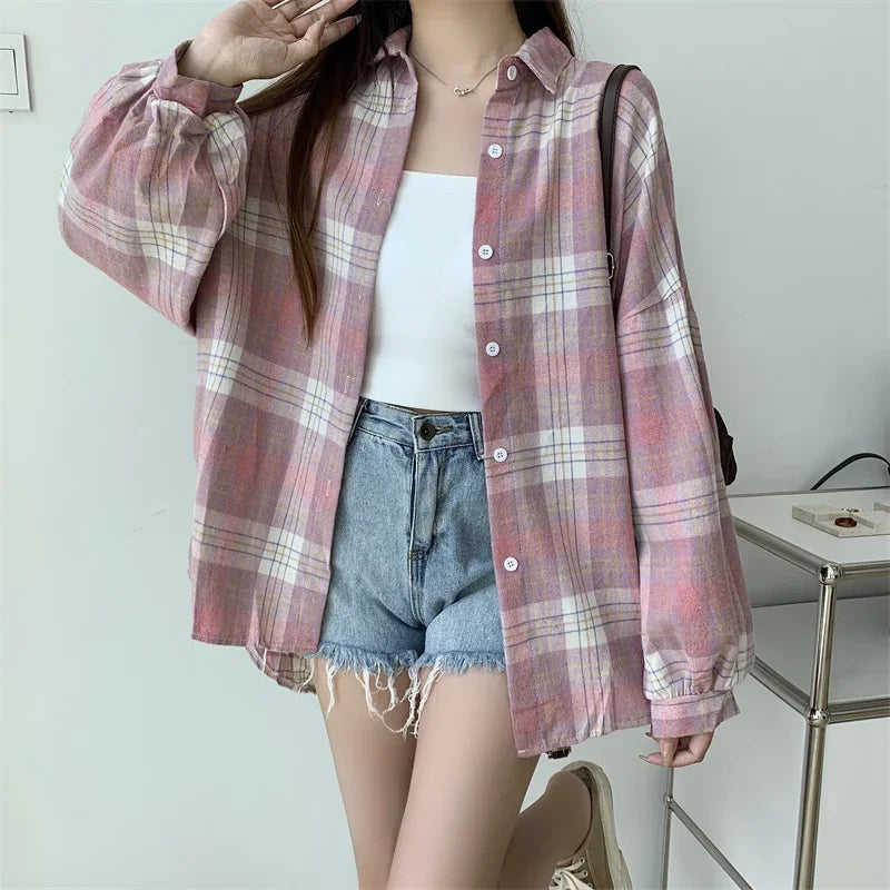 Vintage Plaid Shirt Women