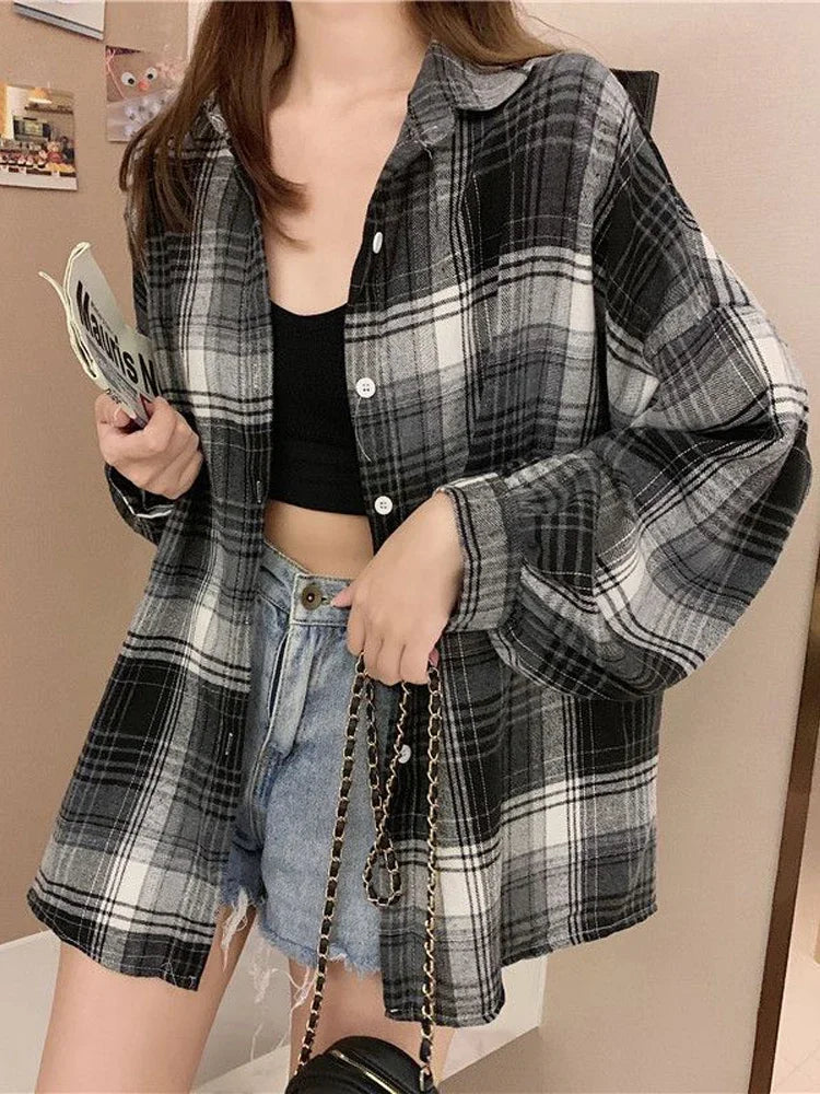 Vintage Plaid Shirt Women