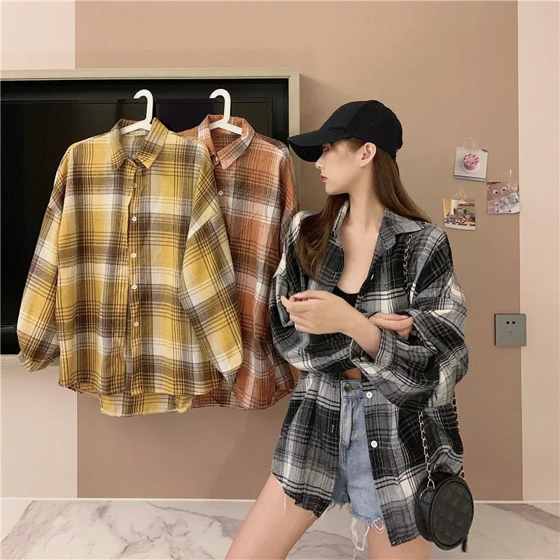 Vintage Plaid Shirt Women