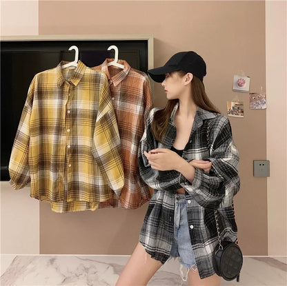 Vintage Plaid Shirt Women