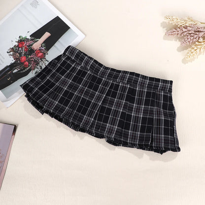 Ultrashort Jk Skirts Plaid Cosplay Costume Skirt Japanese Style Summer Schoolgirl Pleated Skirts Vintage Sexy Clubwear Skirt