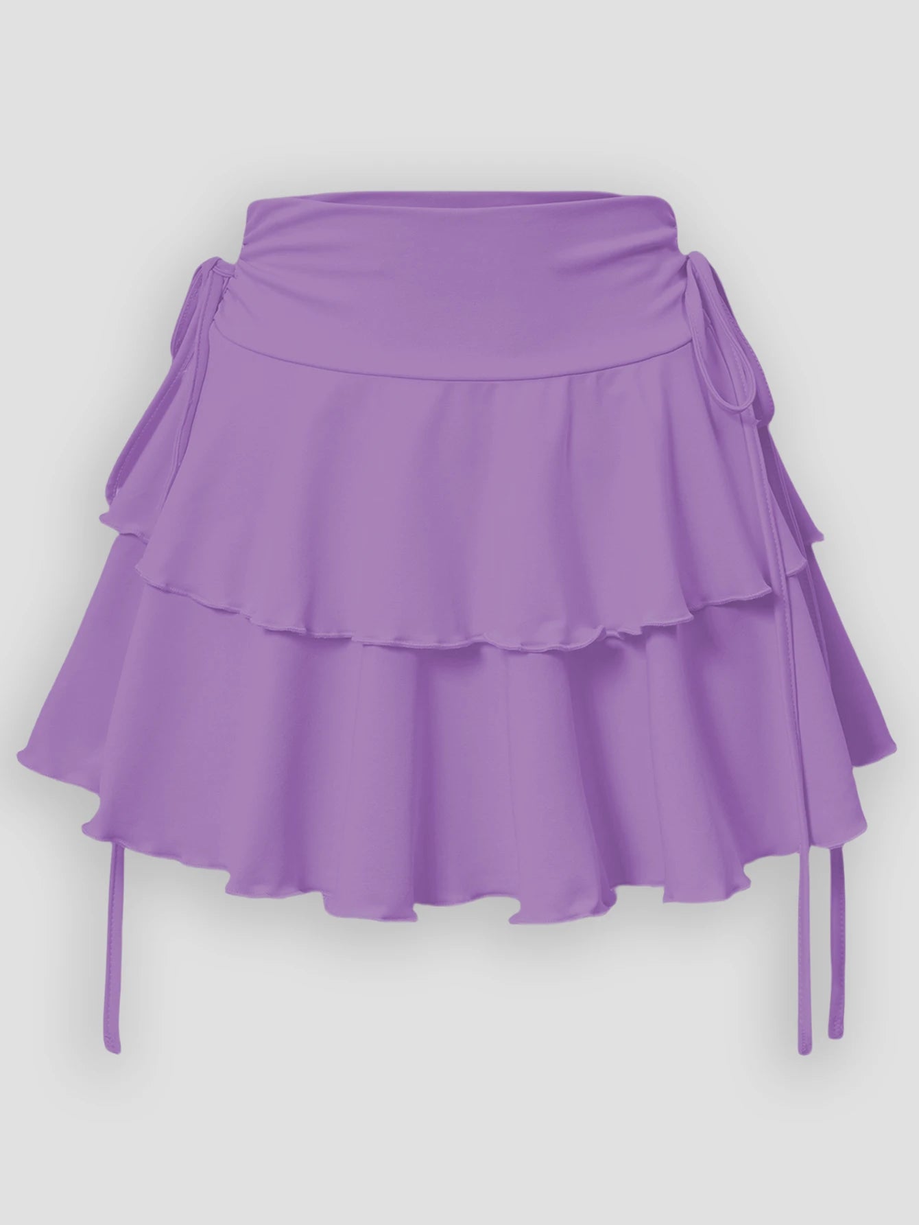 Solid Color High Waist Skirt