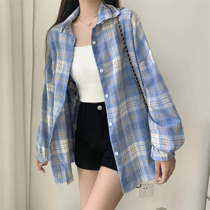 Vintage Plaid Shirt Women