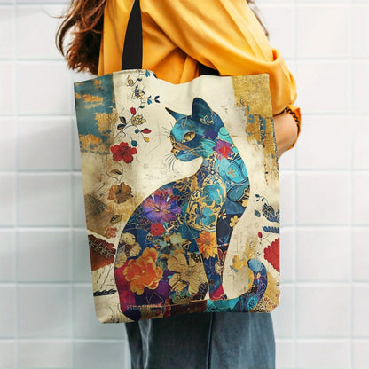 Floral Cat Tote Bag