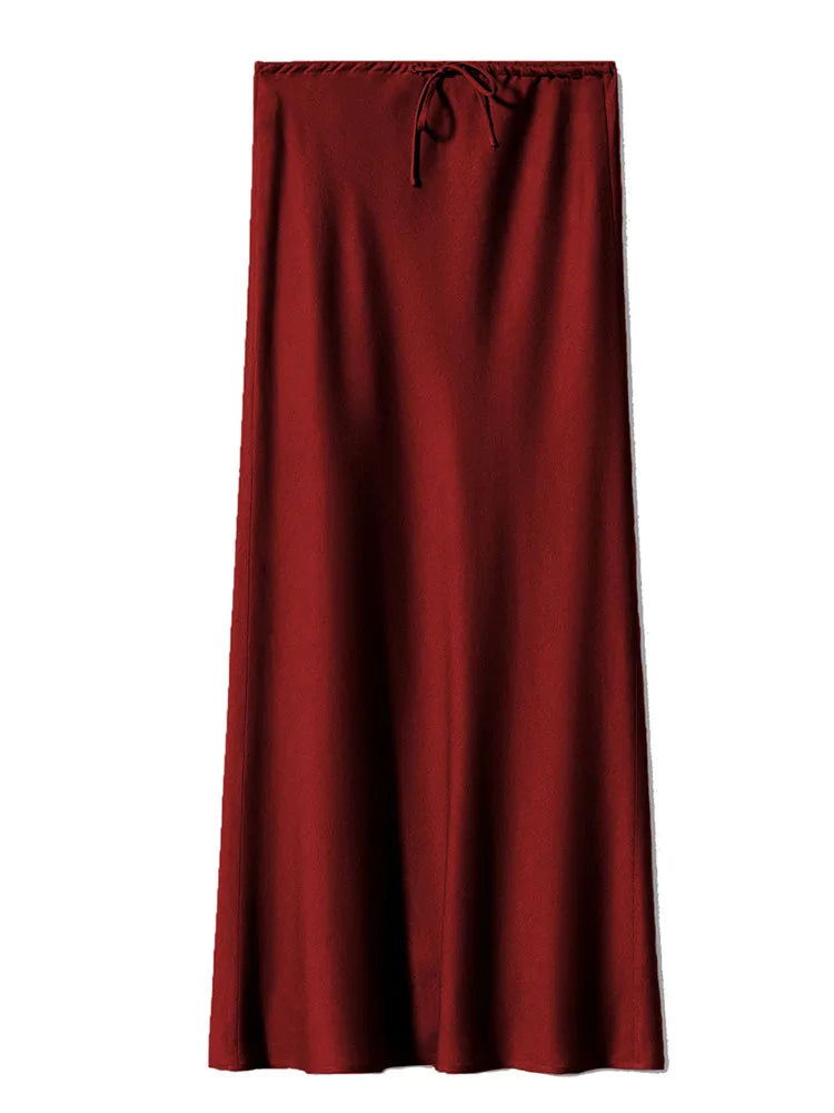 Elegant Satin Maxi Skirt