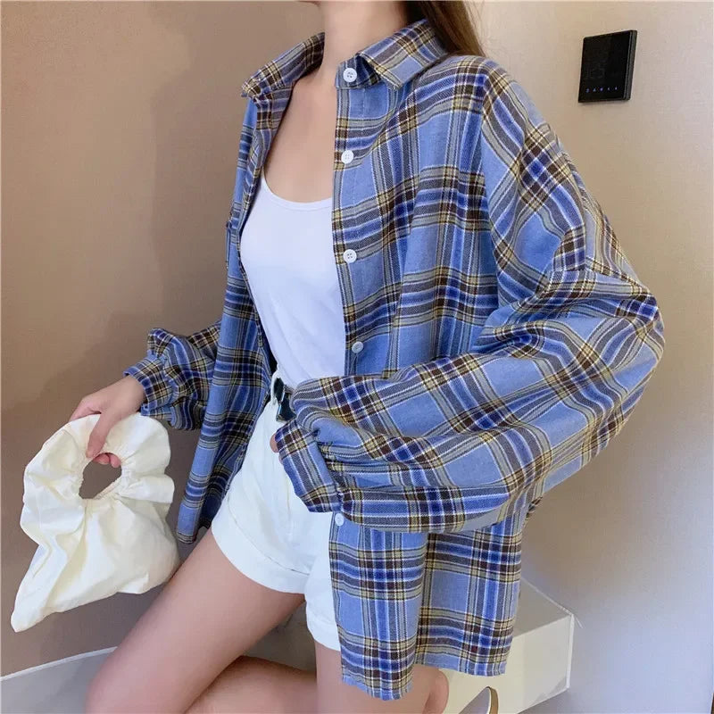 Vintage Plaid Shirt Women