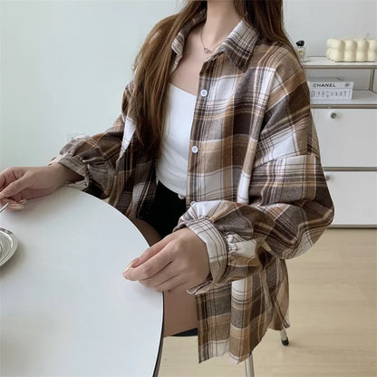Vintage Plaid Shirt Women
