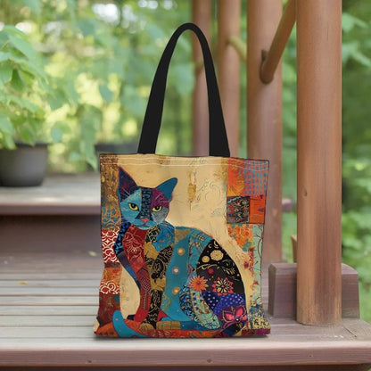 Floral Cat Tote Bag