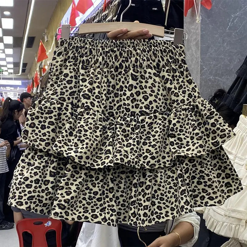 Mini Skirt Cute Sexy Balletcore Elastic High Waist Ball Gown Ruffle Patchwork Lolita Skirt Short Korean Sweet Y2K Women Clothing