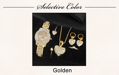 Luxury Gold Watch Jewelry Set