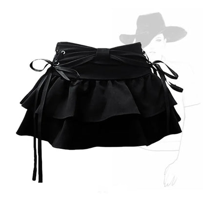 New Fashion Women Hot Girl Sweet Kawaii Bow Vintage Y2k Clothes American Streetwear Sexy Summer A-line Gothic Mini Denim Skirts