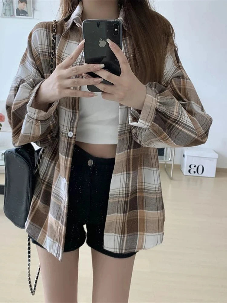 Vintage Plaid Shirt Women