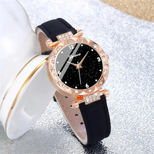 Luxury Gold Watch Jewelry Set