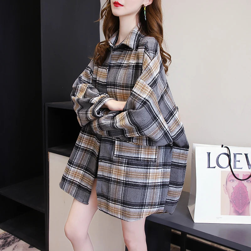 Vintage Plaid Shirt Women