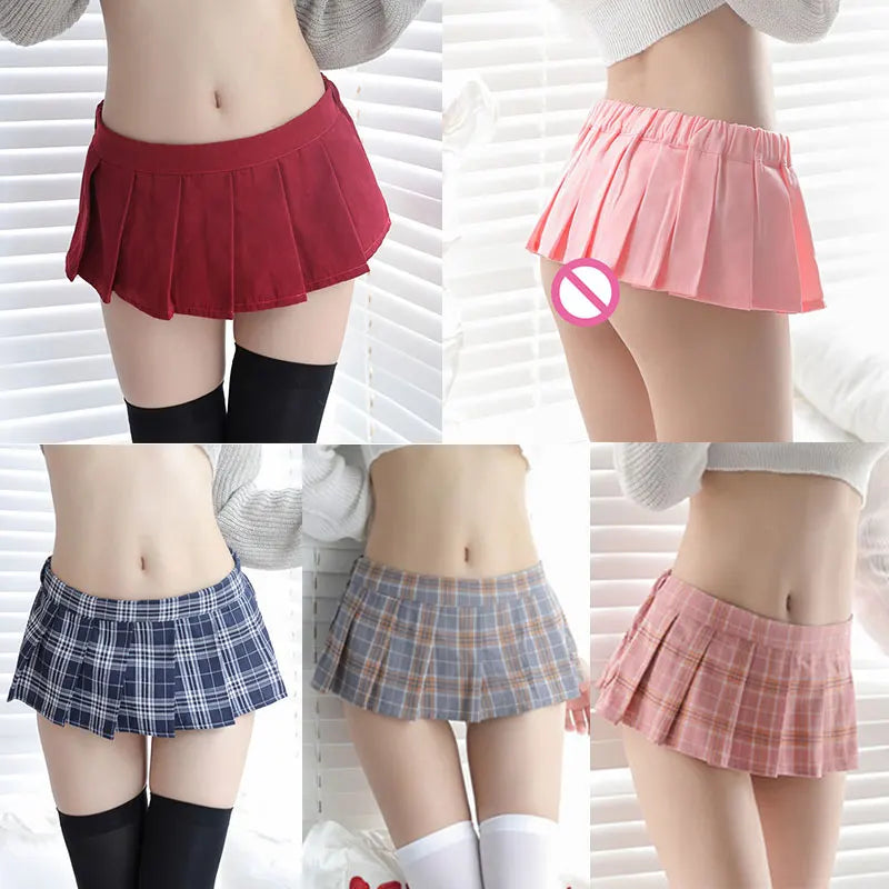 Ultrashort Jk Skirts Plaid Cosplay Costume Skirt Japanese Style Summer Schoolgirl Pleated Skirts Vintage Sexy Clubwear Skirt