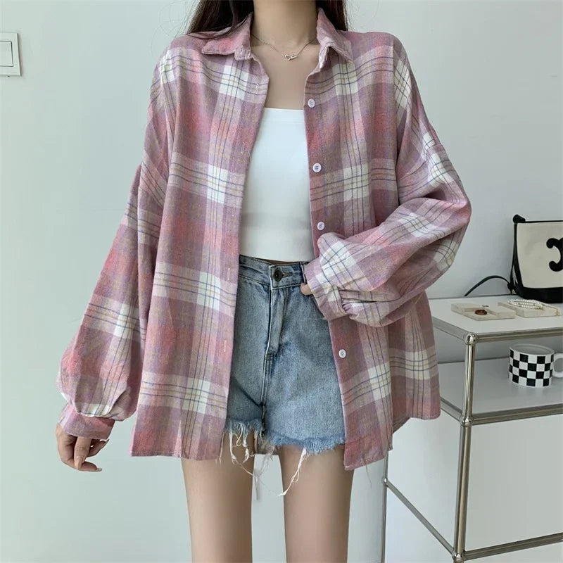 Vintage Plaid Shirt Women