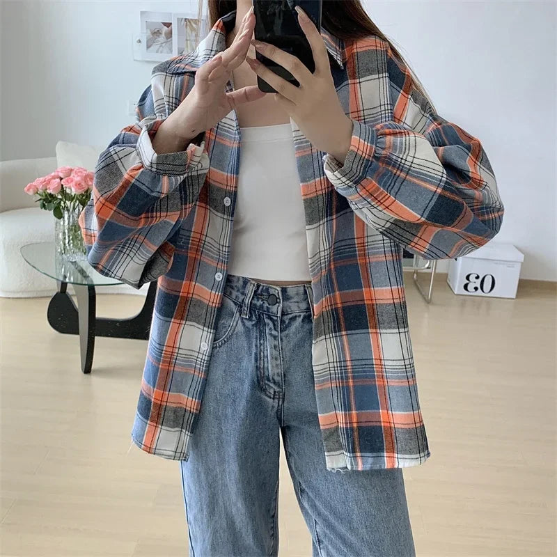 Vintage Plaid Shirt Women