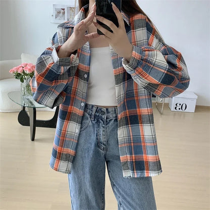 Vintage Plaid Shirt Women