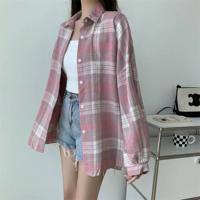 Vintage Plaid Shirt Women