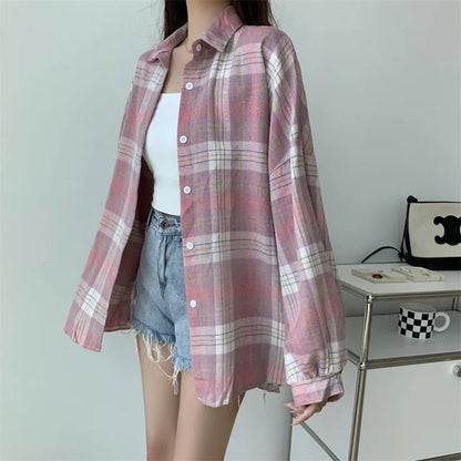 Vintage Plaid Shirt Women